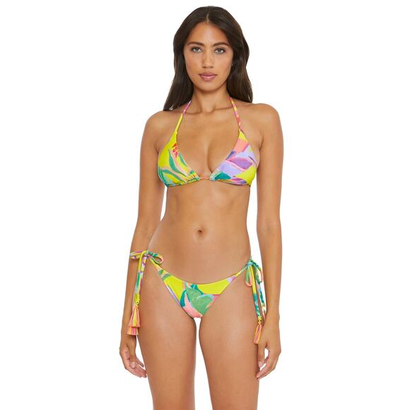 Becca by Rebecca Virtue Other - Becca Costa Bella Tassel Side Tie Yellow Multi Tropical Floral Bikini Bottoms L
